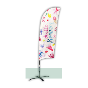 Beachflag Feather, Ecotex 110 g., Obs. fod skal tilkbes